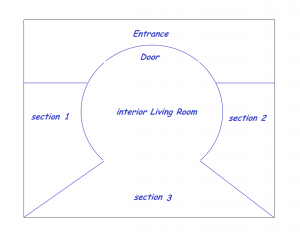 Apartment plan with a cylindrical plug